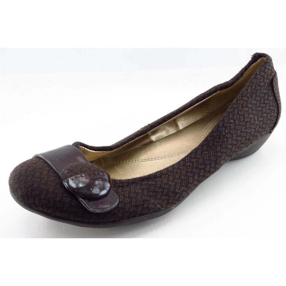 Naturalizer‎ Smoking Flats Brown Fabric Women Shoes Size 9.5 Medium